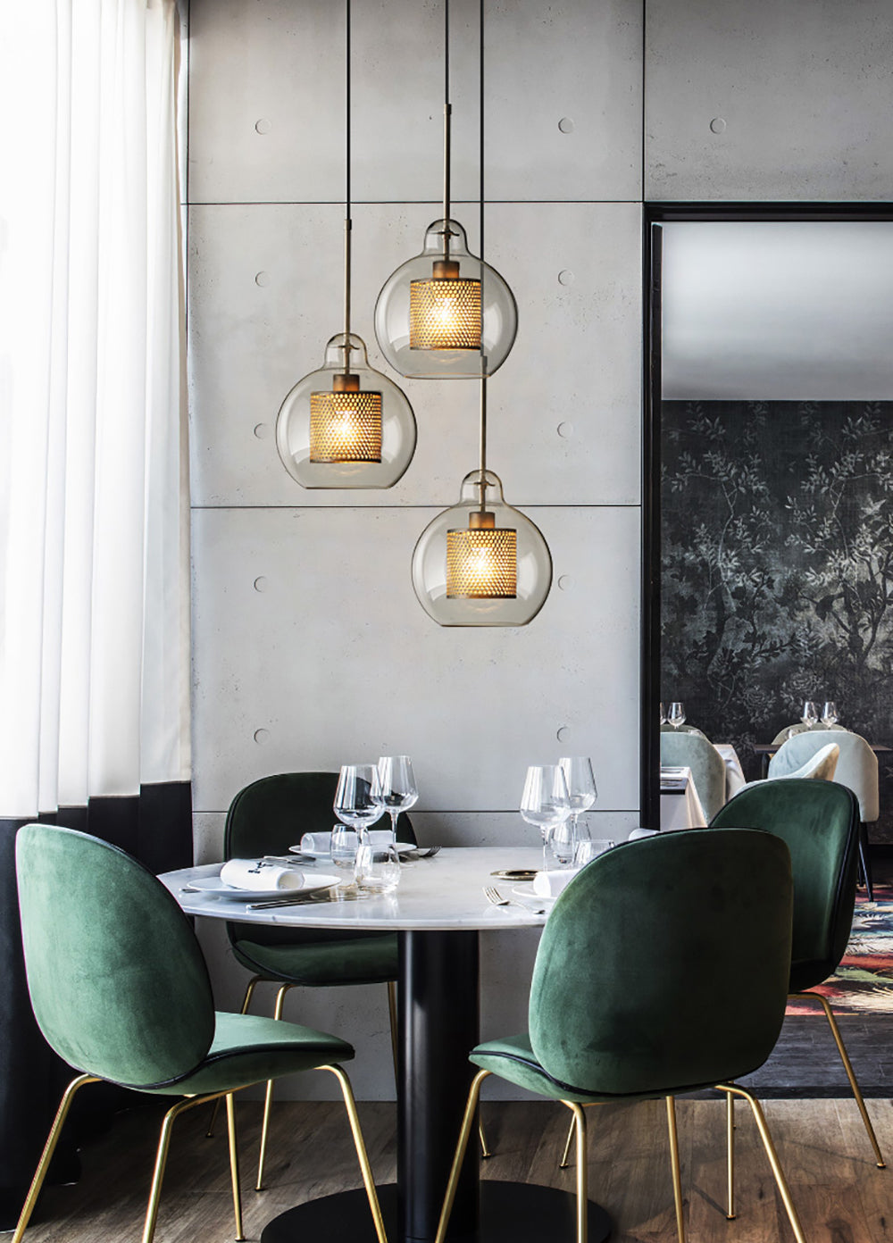 Chiswick Glass Pendant Light for Kitchen Island | Lersk