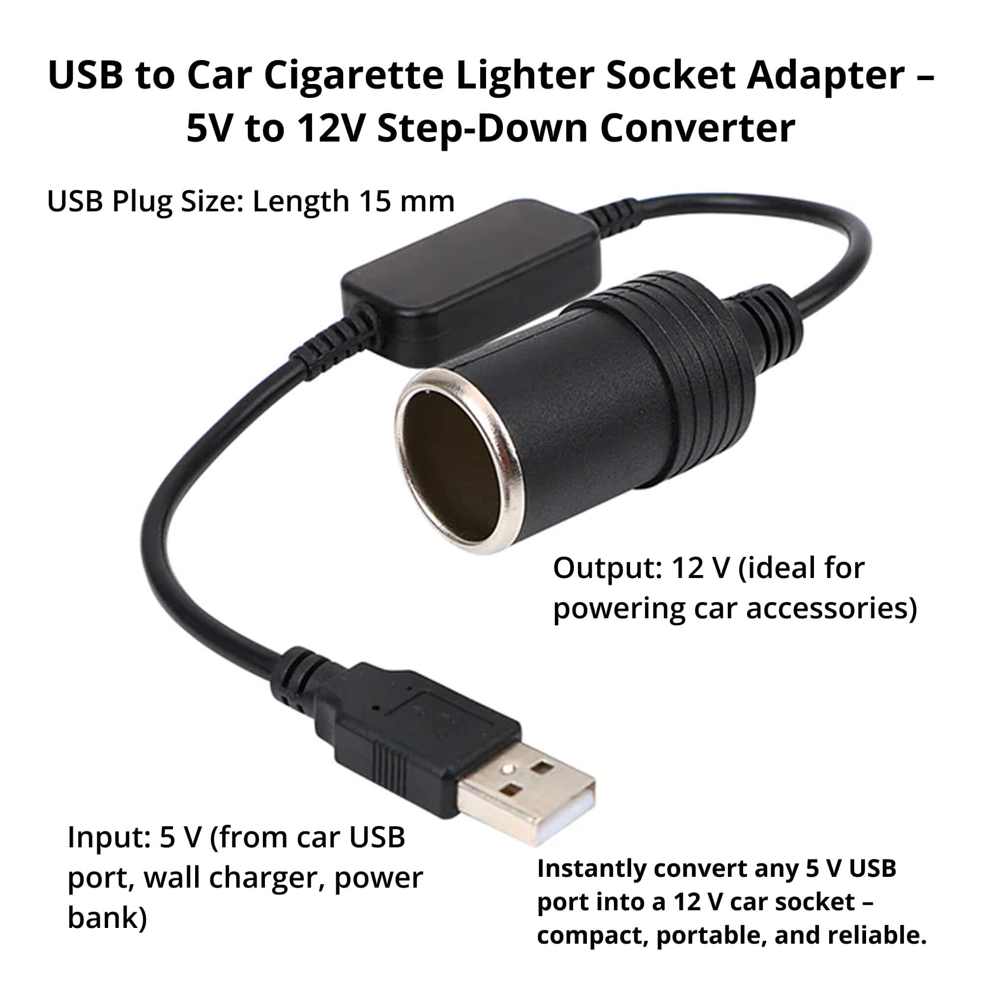 محول فولتميت USB إلى مقبس سيارة 12 فولت للأجهزة المحمولة | ليرسك