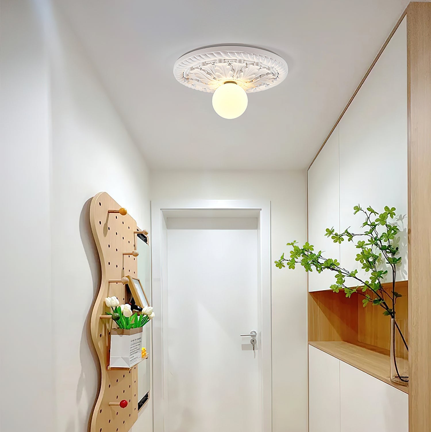 Aurelia Vintage Landhusloftlampe med Opal Globe | Lersk