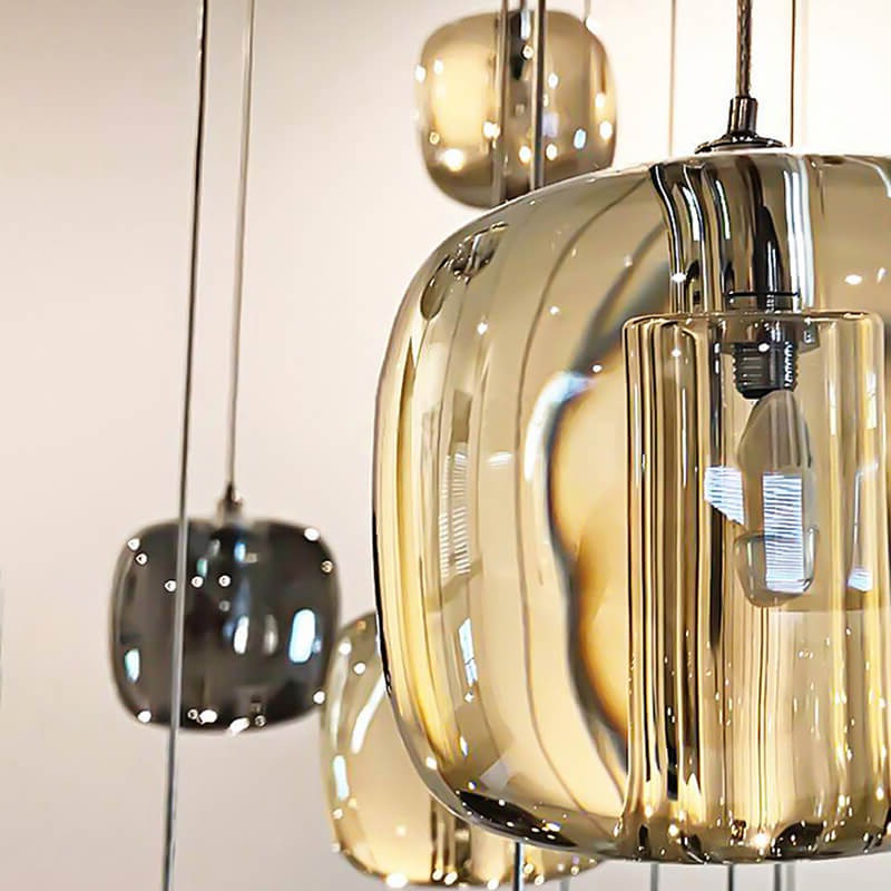 Colored Glass Multi Pendant Chandelier | Lersk