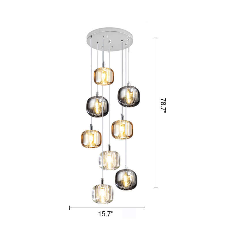 Colored Glass Multi Pendant Chandelier | Lersk