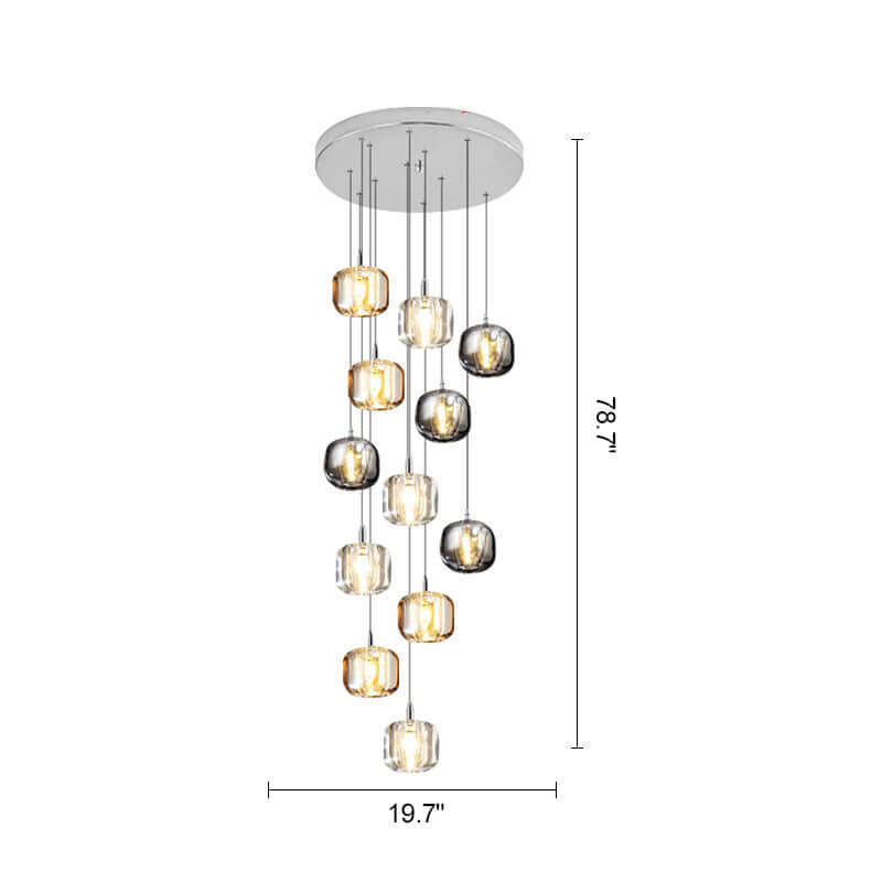 Colored Glass Multi Pendant Chandelier | Lersk