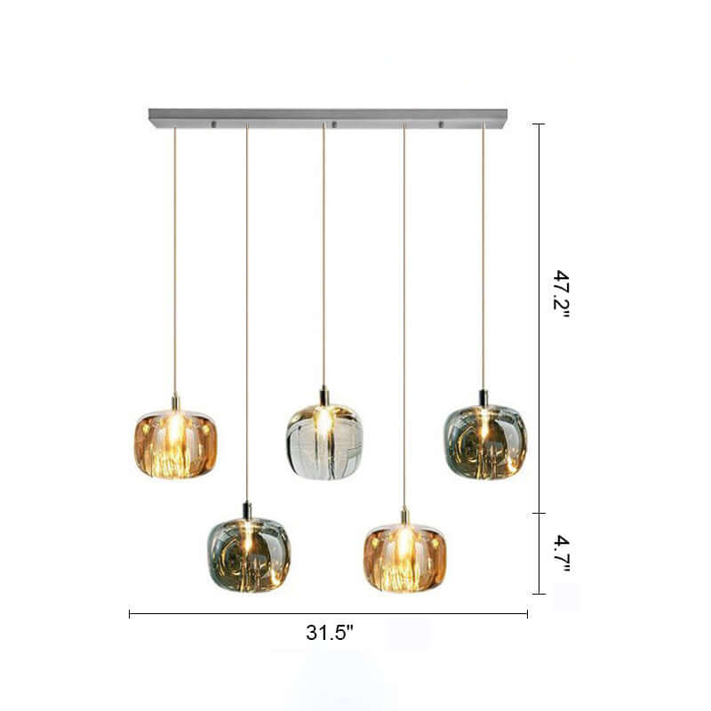 Colored Glass Multi Pendant Chandelier | Lersk
