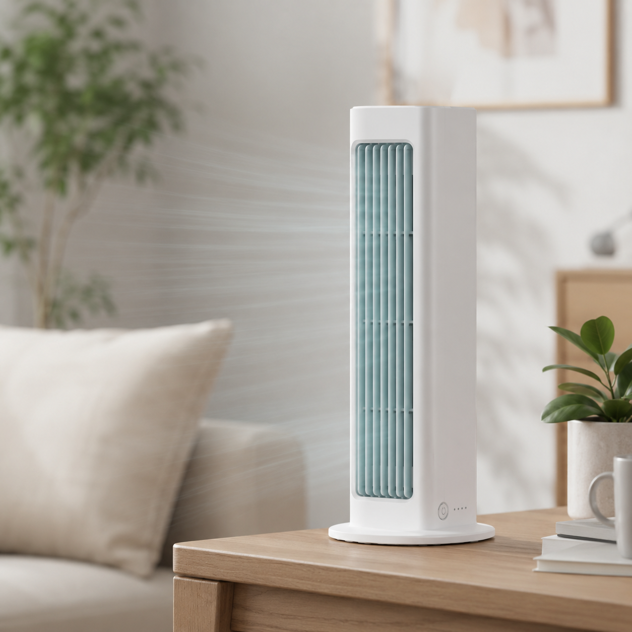 Přenosný věžový ventilátor s chlazením, tichý, kompaktní, s oscilací | Lersk