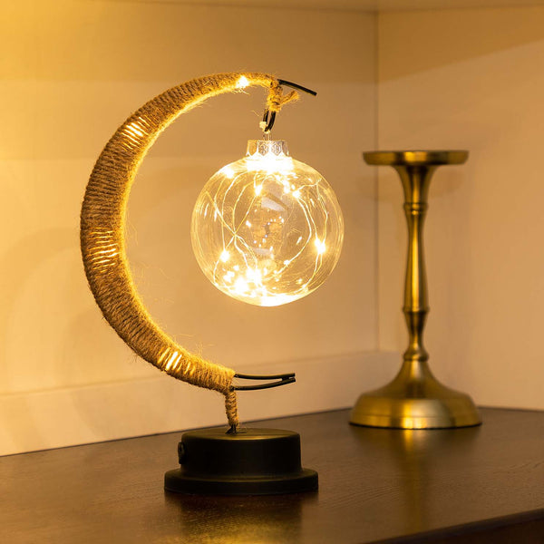 AsteriGlow Skleněná Měsíční Lampa Teplé Ambientní Měsíční Světlo | Lersk
