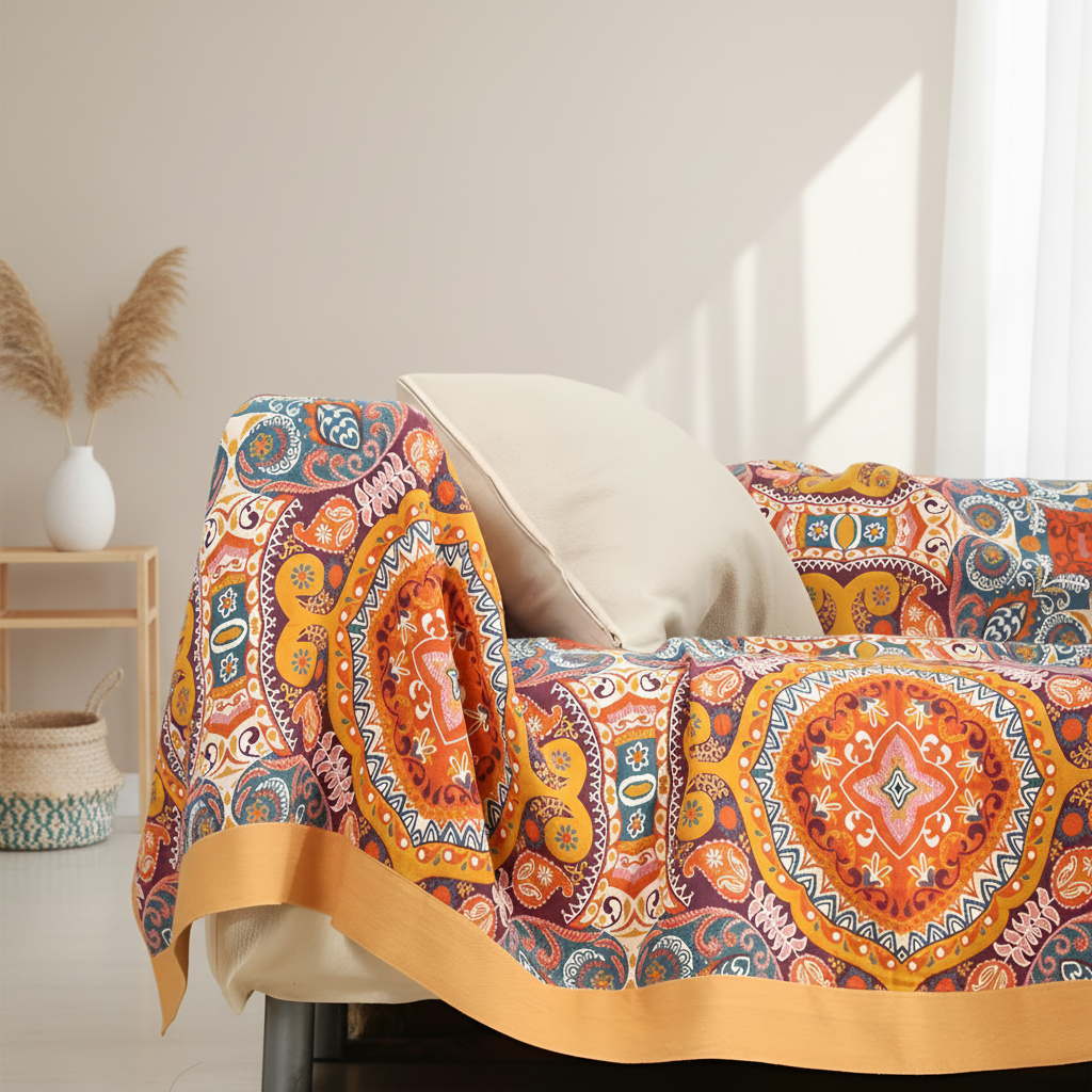 Boho Reversible Cooling Blanket Comfort Breathable Sleep | Lersk