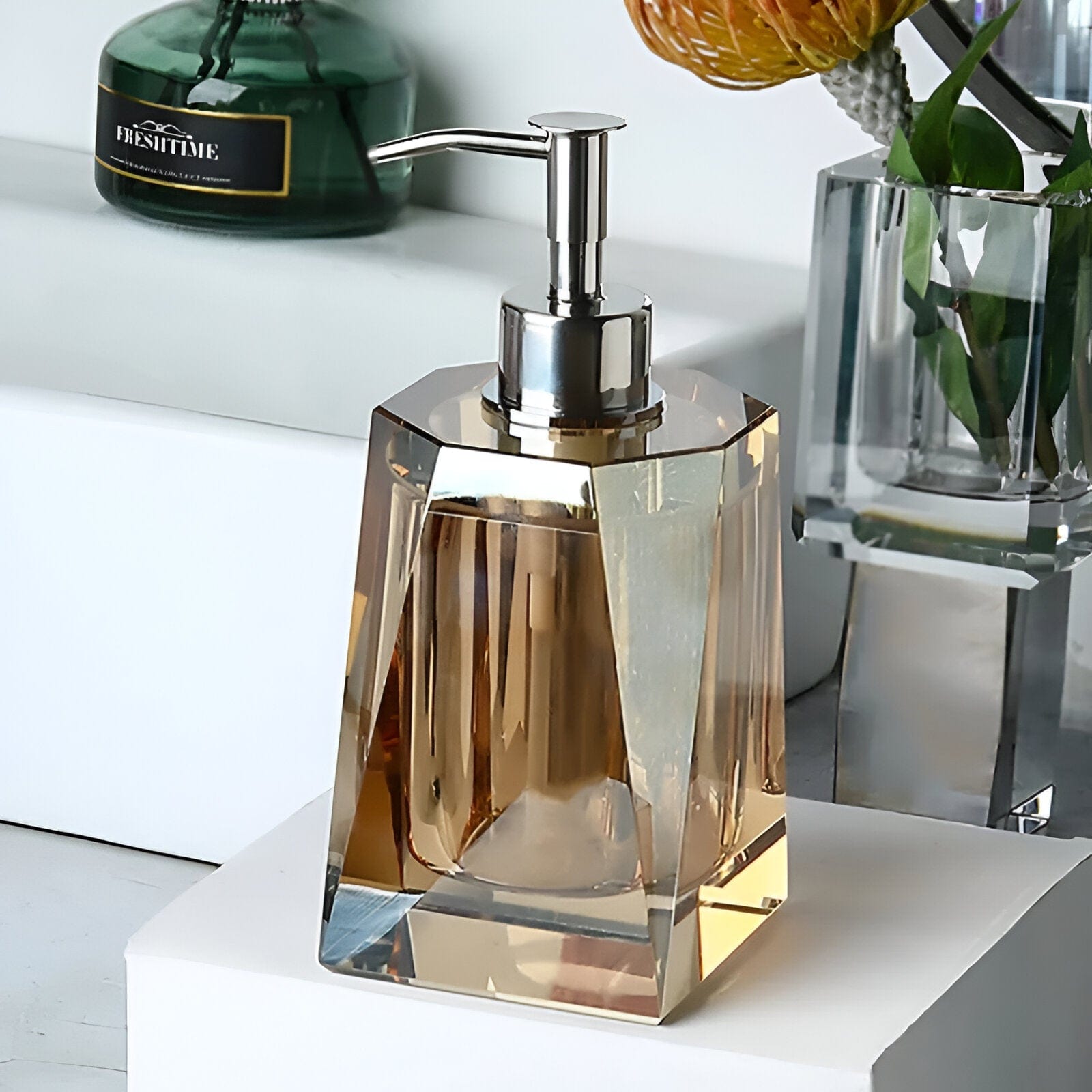 LumaGlass Crystal Glass Bath Accessory Ensemble Elite | Lersk