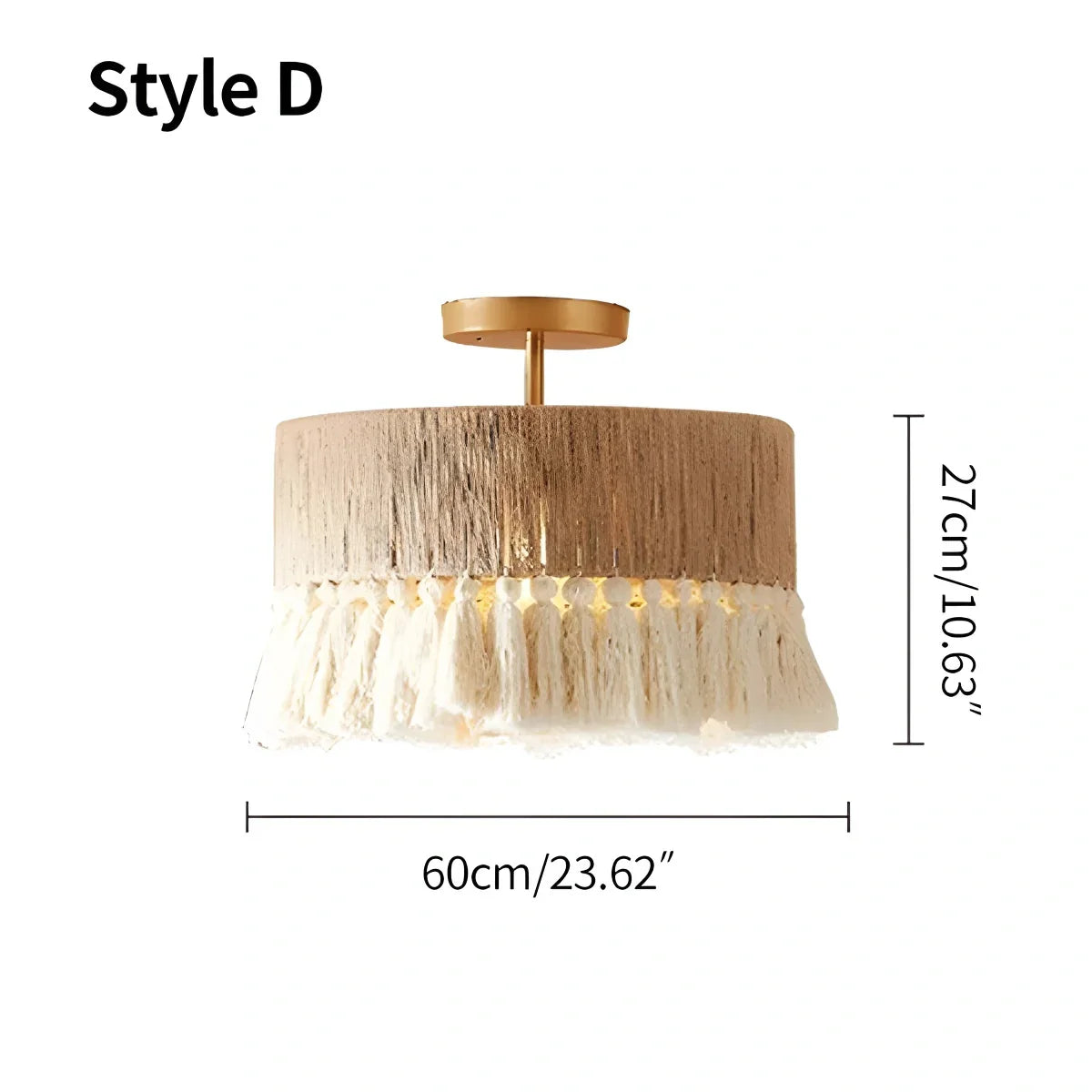 Boho Vintage Twine Fringe Pendant Light | Lersk