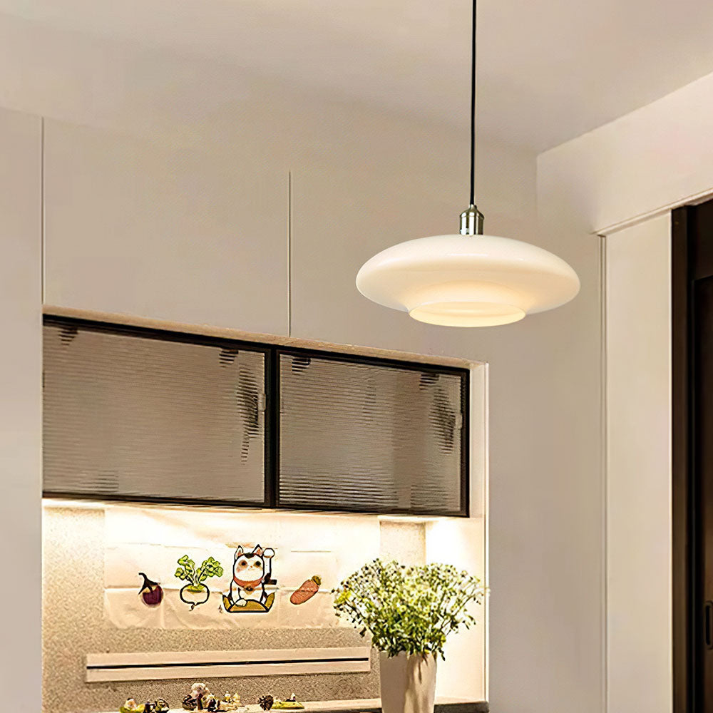 AstraLume White Glass Pendant Lamp Modern Ceiling Light | Lersk