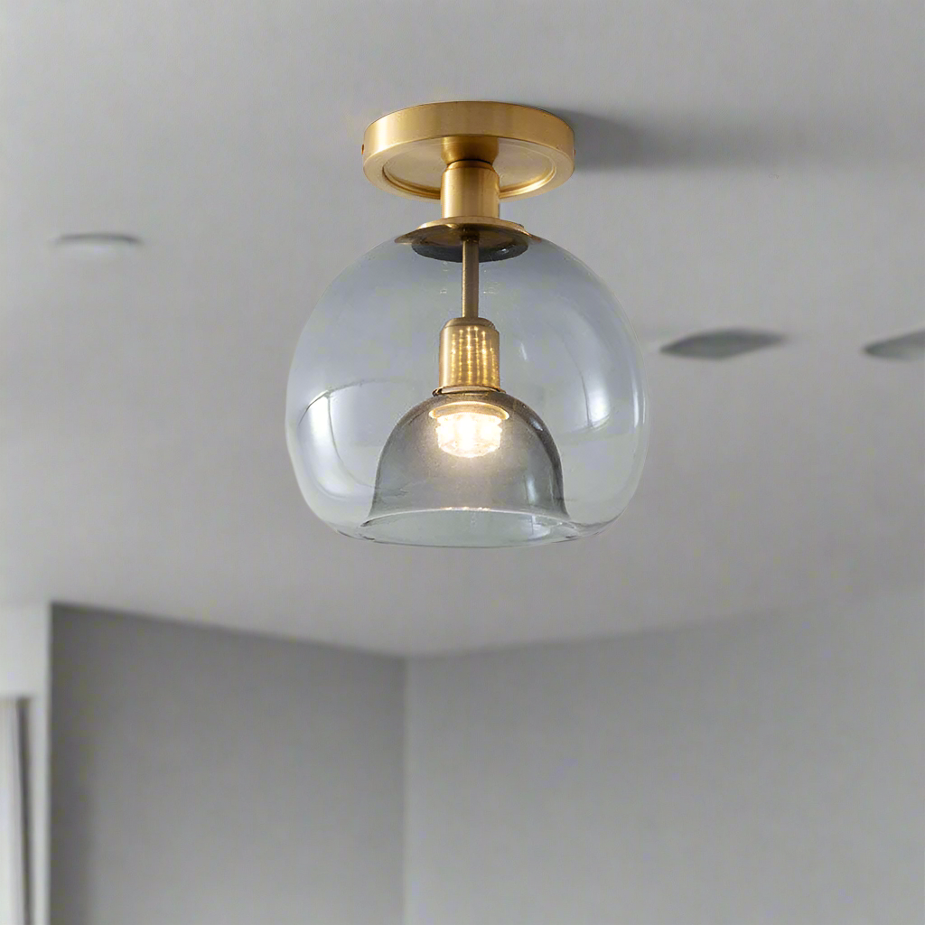 AstraLume šedé skleněné stropní svítidlo do chodeb a vstupních prostorů Minimalistický design | Lersk