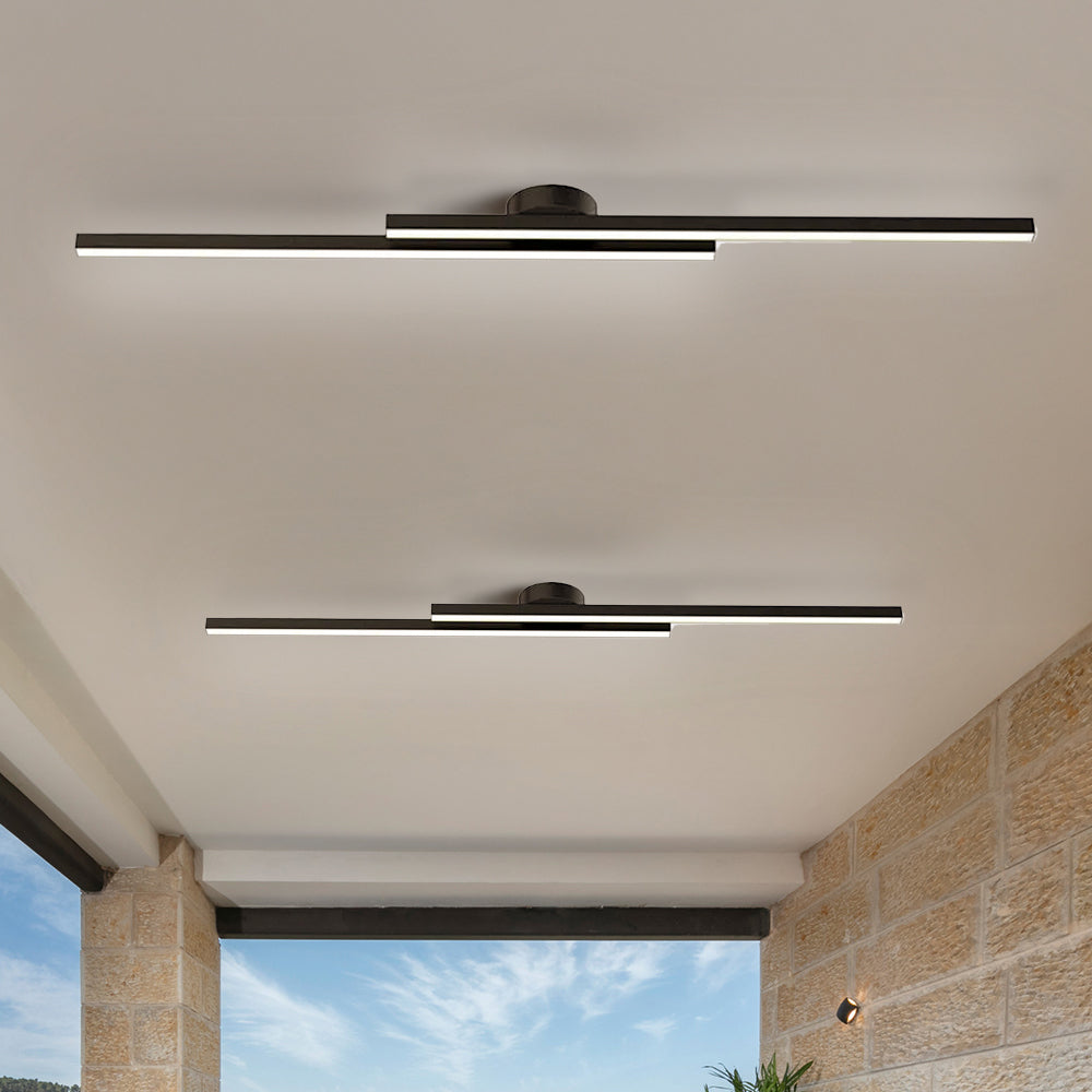 LumenVale Minimalistyczna aluminiowa lampa sufitowa LED półplafon do salonu | Lersk