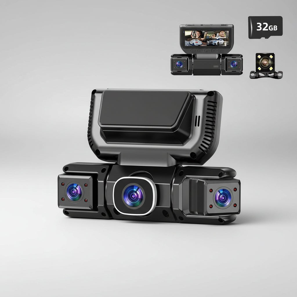 Kamera samochodowa Dash Cam 360 Full HD 4-kanałowa z WiFi i trybem nocnym | Lersk