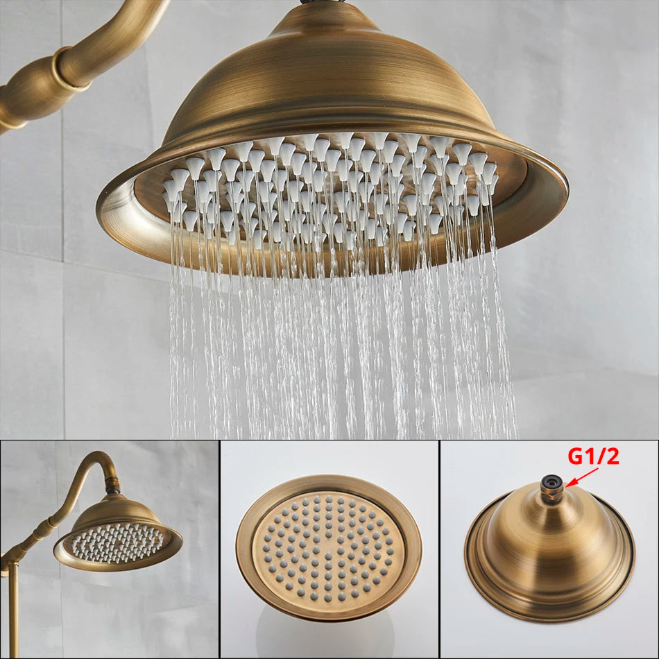 Marlen Classic Antique Brass vestavěný sprchový systém pro koupelnu a venkovní použití | Lersk