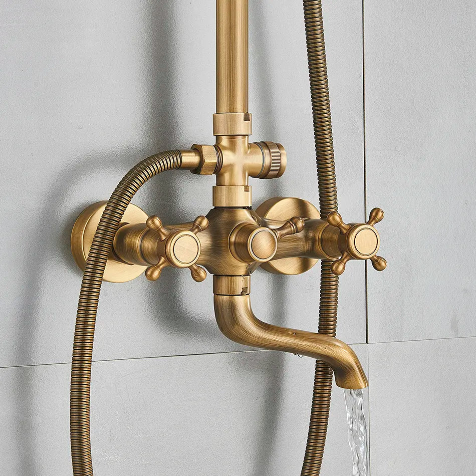 Marlen Classic Antique Brass vestavěný sprchový systém pro koupelnu a venkovní použití | Lersk