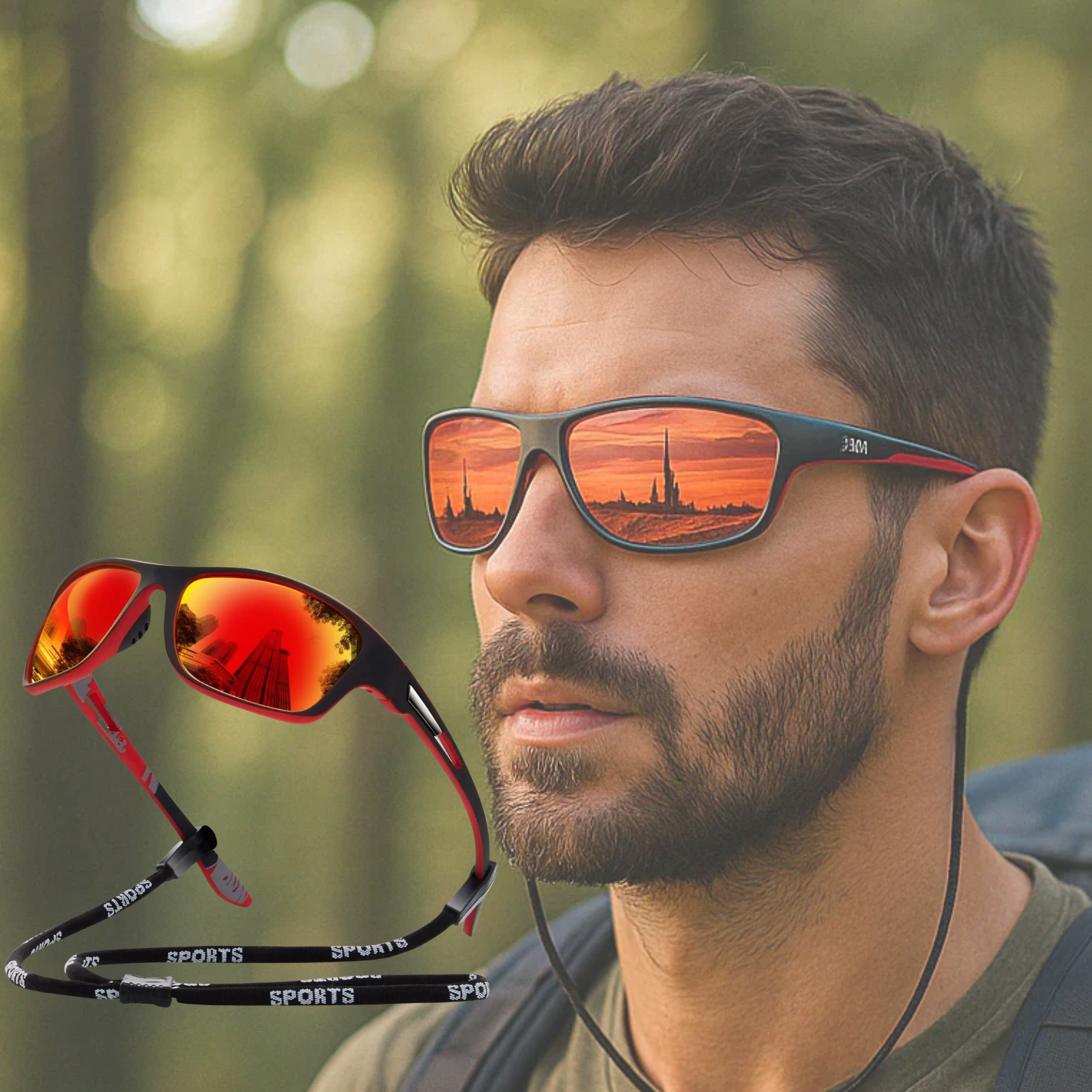 Occhiali da sole avvolgenti polarizzati UV400 da uomo per ciclismo e corsa | Lersk