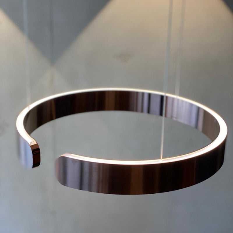 Nyxara Dual Ring LED Pendant Light With Offset Floating Rings | Lersk