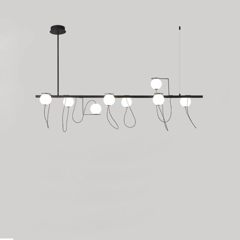 Moderne ringkrone LED loftslampe med globeskærme | Lersk