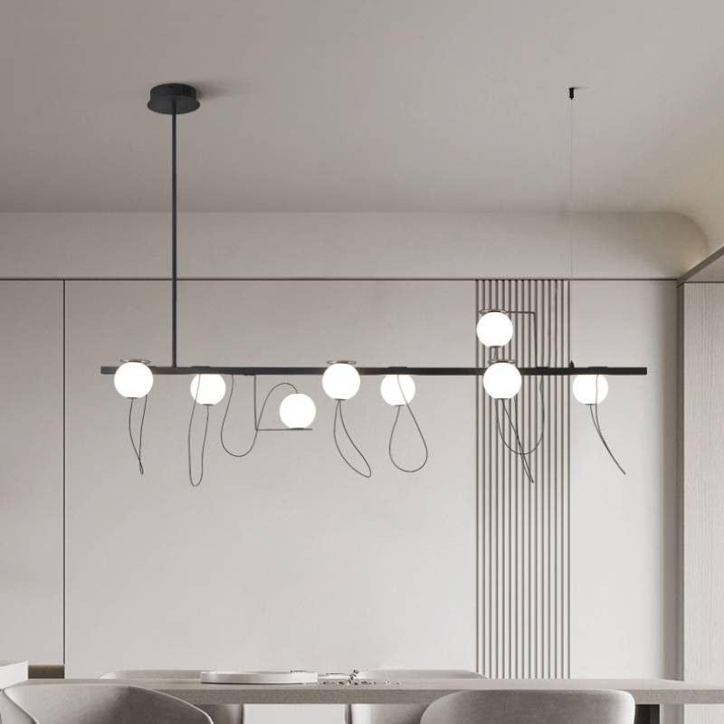 Moderne ringkrone LED loftslampe med globeskærme | Lersk