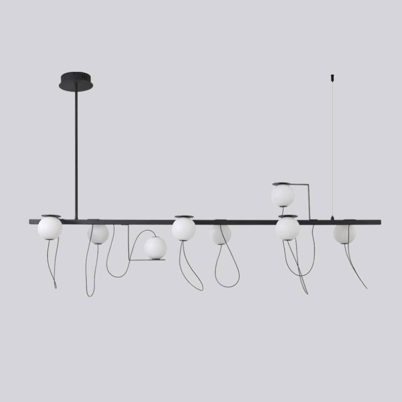 Moderne ringkrone LED loftslampe med globeskærme | Lersk
