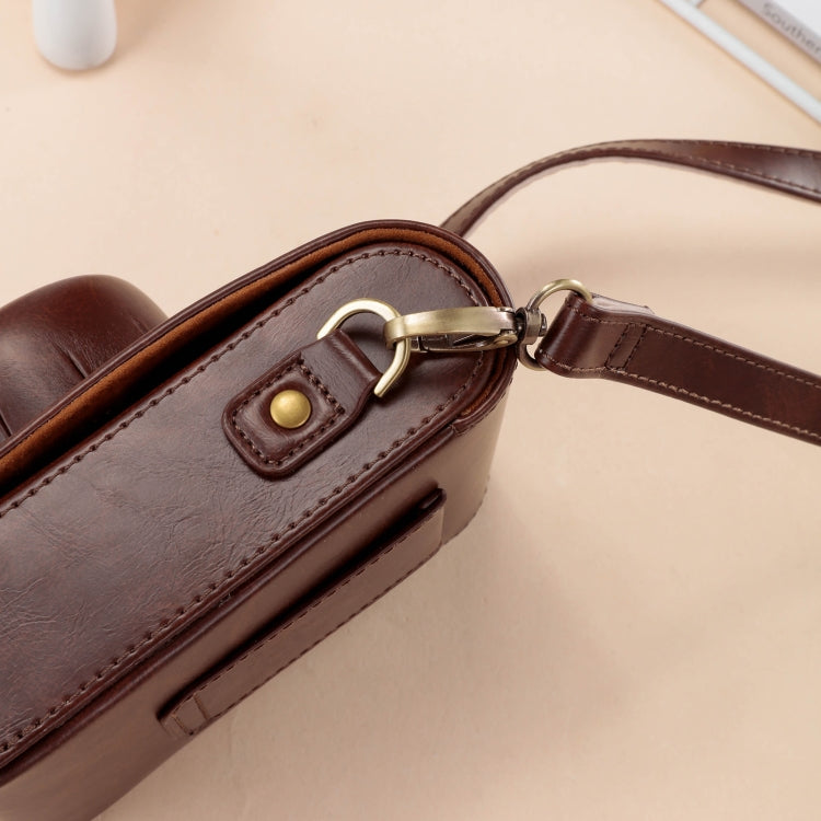 For FUJIFILM X100VI Full Body Leather Camera Case Bag With Strap In Coffee Color | Lersk