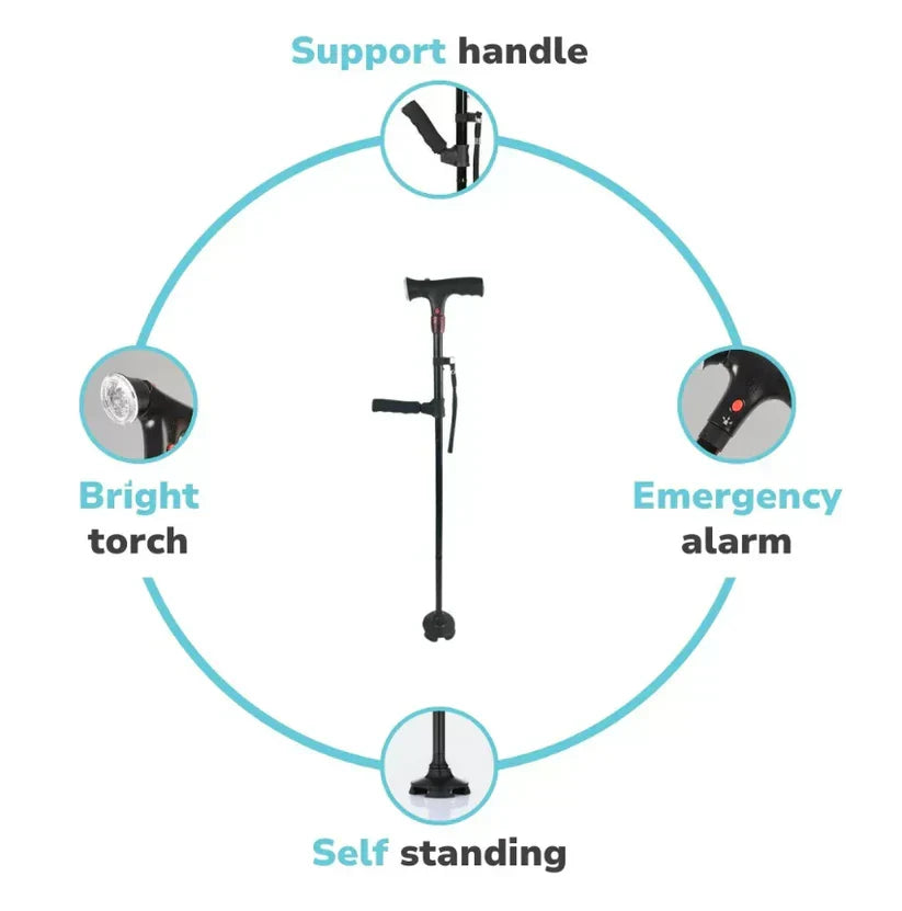 AeroAssist LED Folding Cane for Safe Everyday Mobility