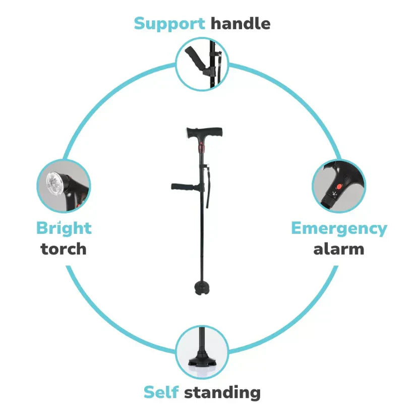 Adjustable Folding Cane With LED Light For Seniors Safety | Lersk
