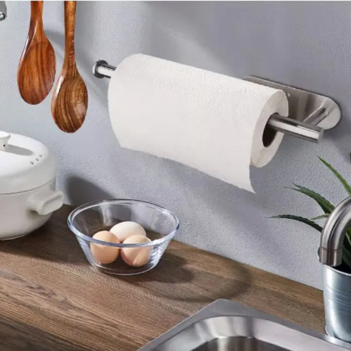 Elegante soporte de papel de cocina de pared sin taladro y que ahorra espacio para cocinas modernas y uso doméstico | Lersk