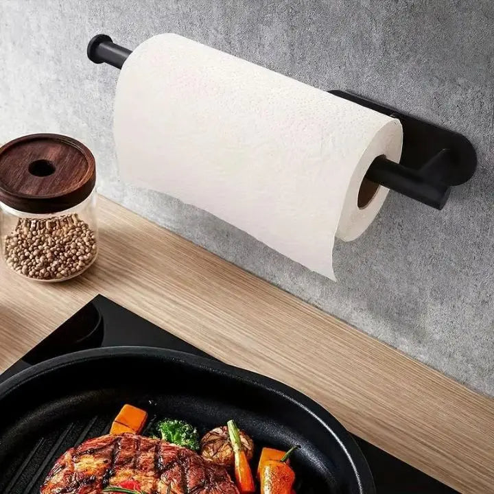 Elegante soporte de papel de cocina de pared sin taladro y que ahorra espacio para cocinas modernas y uso doméstico | Lersk