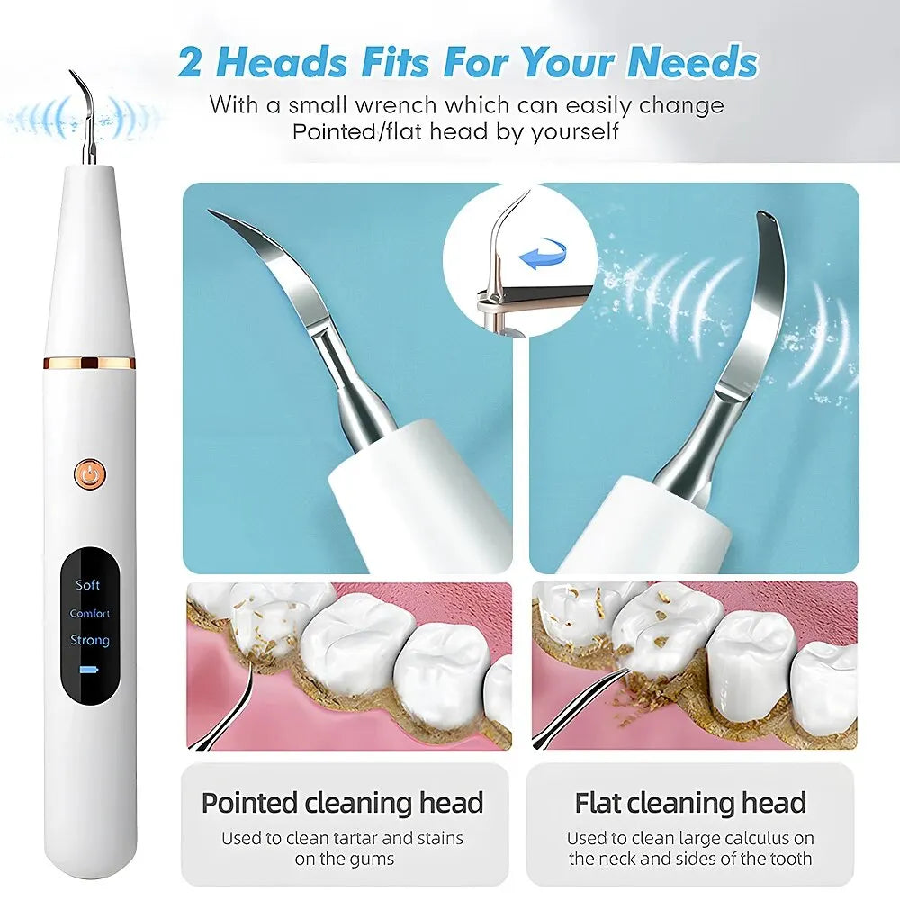 SonicDent 38 kHz Ultrasonic Teeth Cleaner With LED & USB | Lersk
