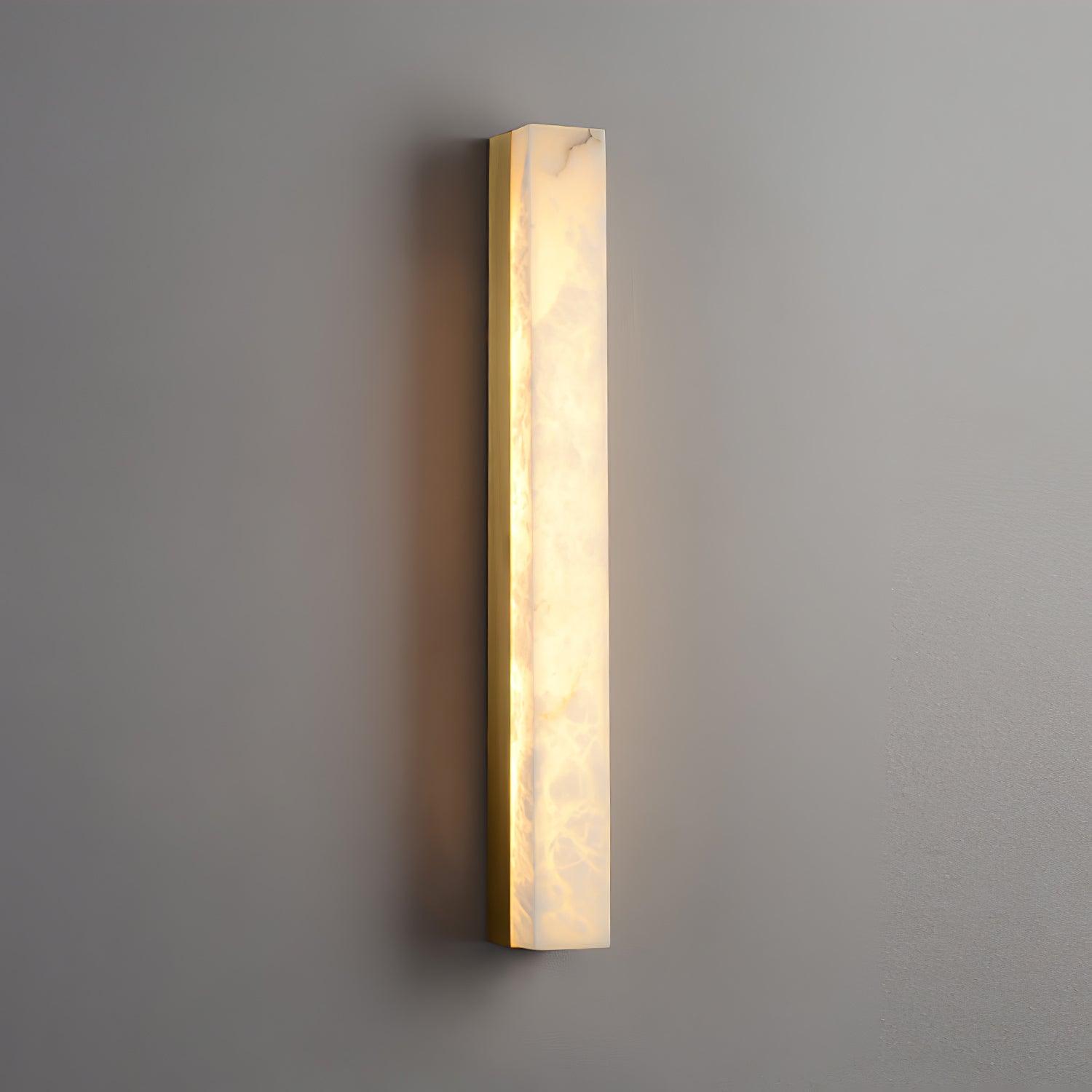 Lyra Brass Alabaster Wall Lamp Modern Vertical for Bedroom | Lersk