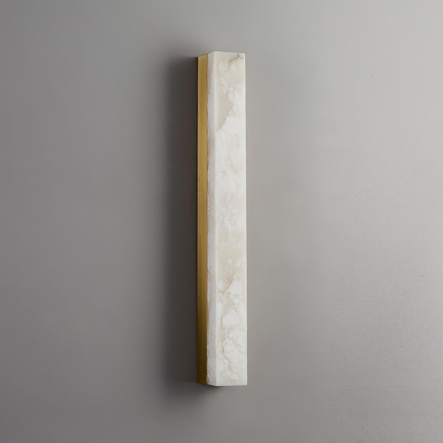 Lyra Brass Alabaster Wall Lamp Modern Vertical for Bedroom | Lersk