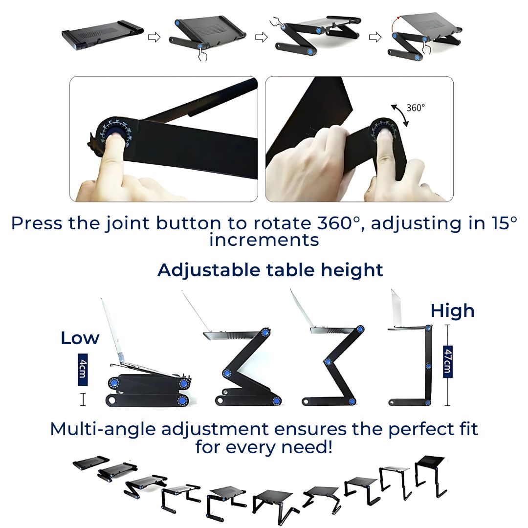 Adjustable Laptop Stand With Cooling For Bed, Couch & Desk | Lersk