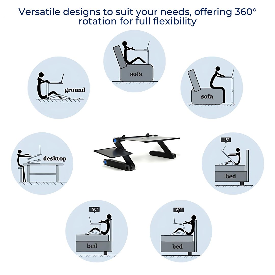 Adjustable Laptop Stand With Cooling For Bed, Couch & Desk | Lersk
