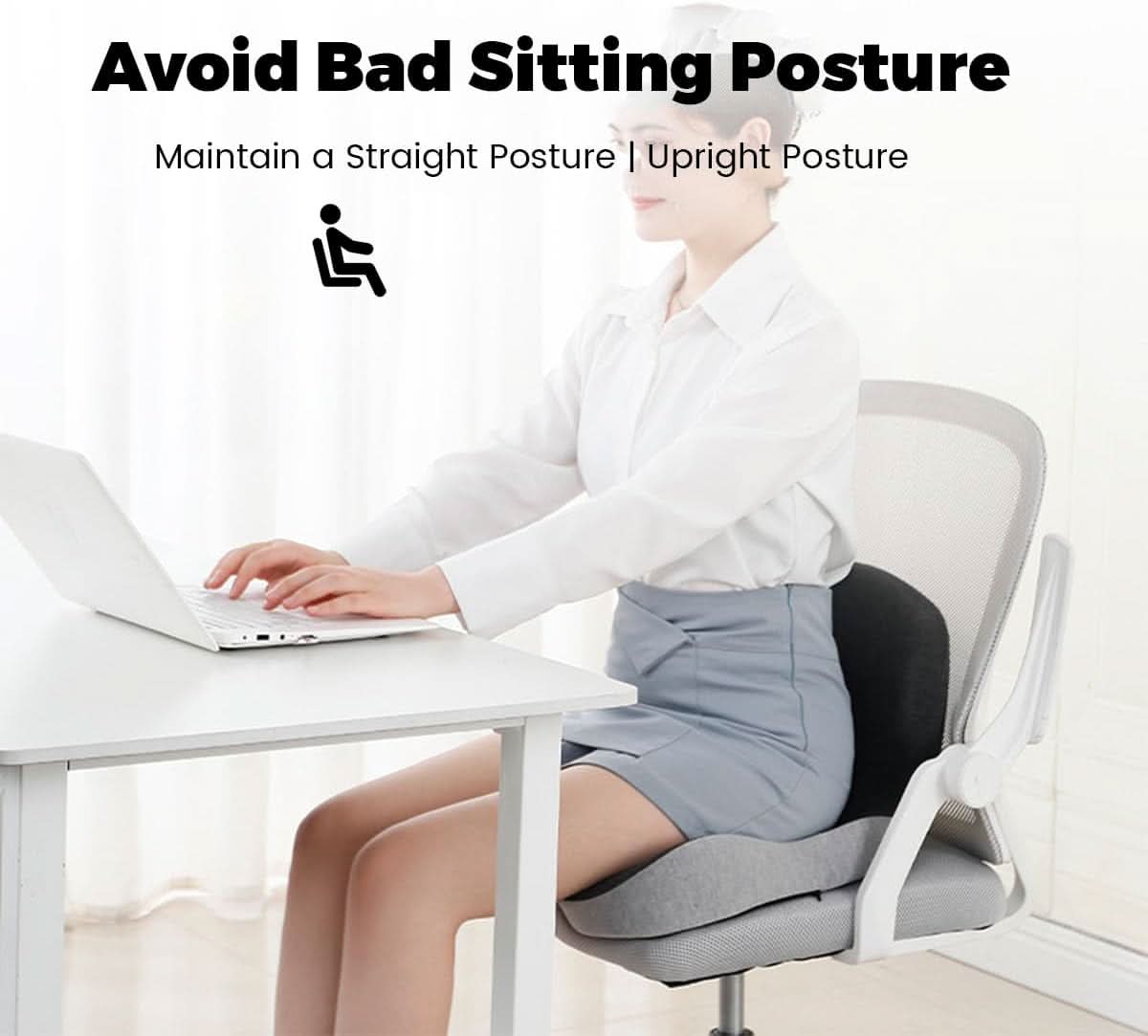 ErgoComfort Sedák Ergonomický Polštář z Paměťové Pěny pro Podporu Zad a Pohodlí | Lersk