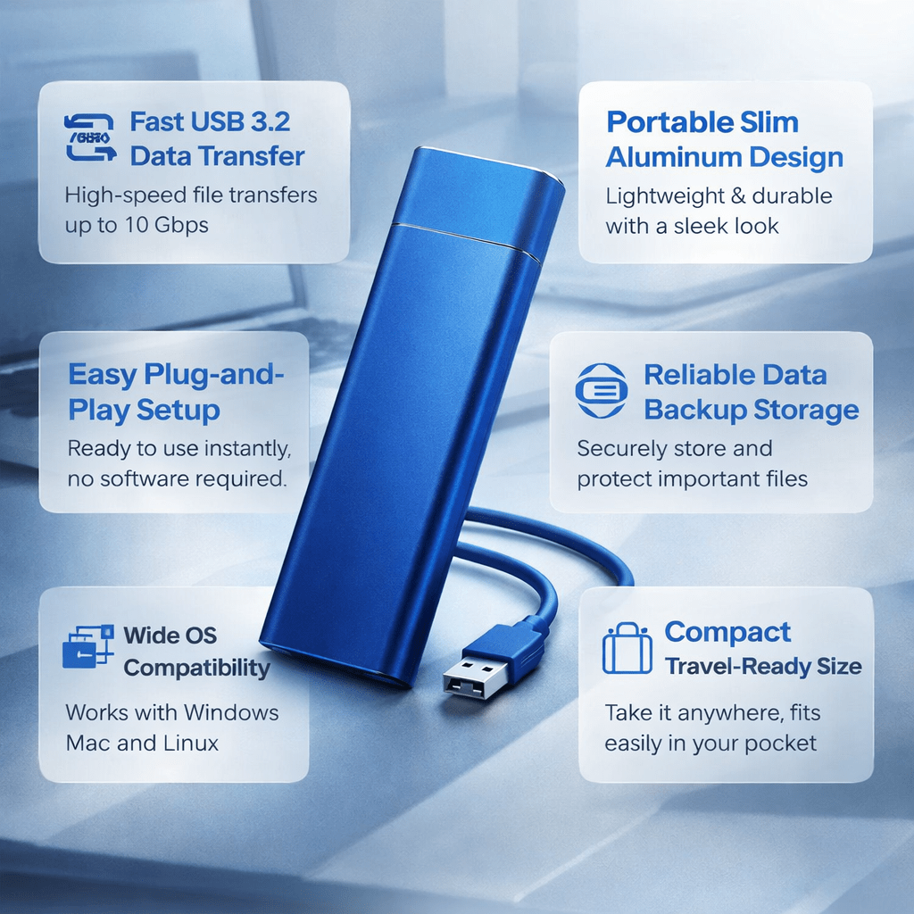 Portable External Hard Drive for USB Storage and Data Backup | Lersk