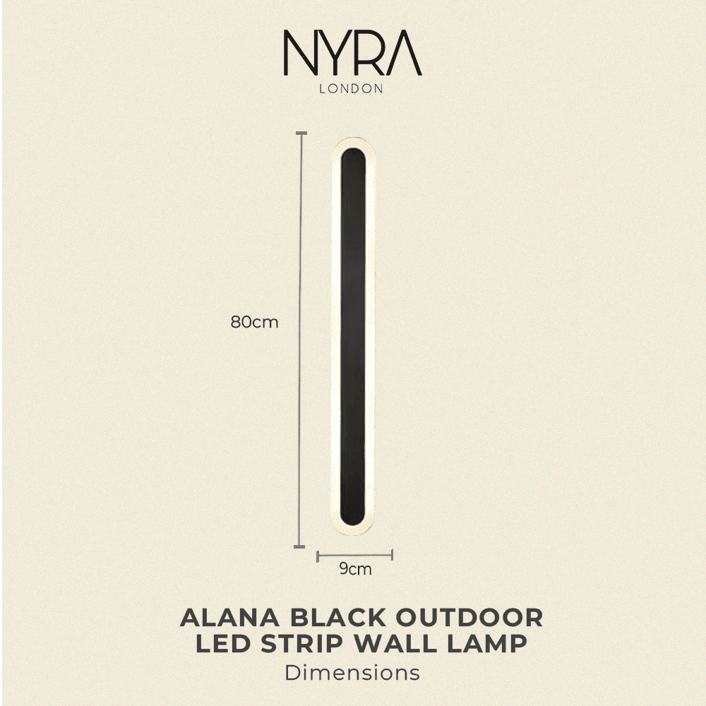 Ravelle Black Outdoor LED Wall Strip Light | Lersk