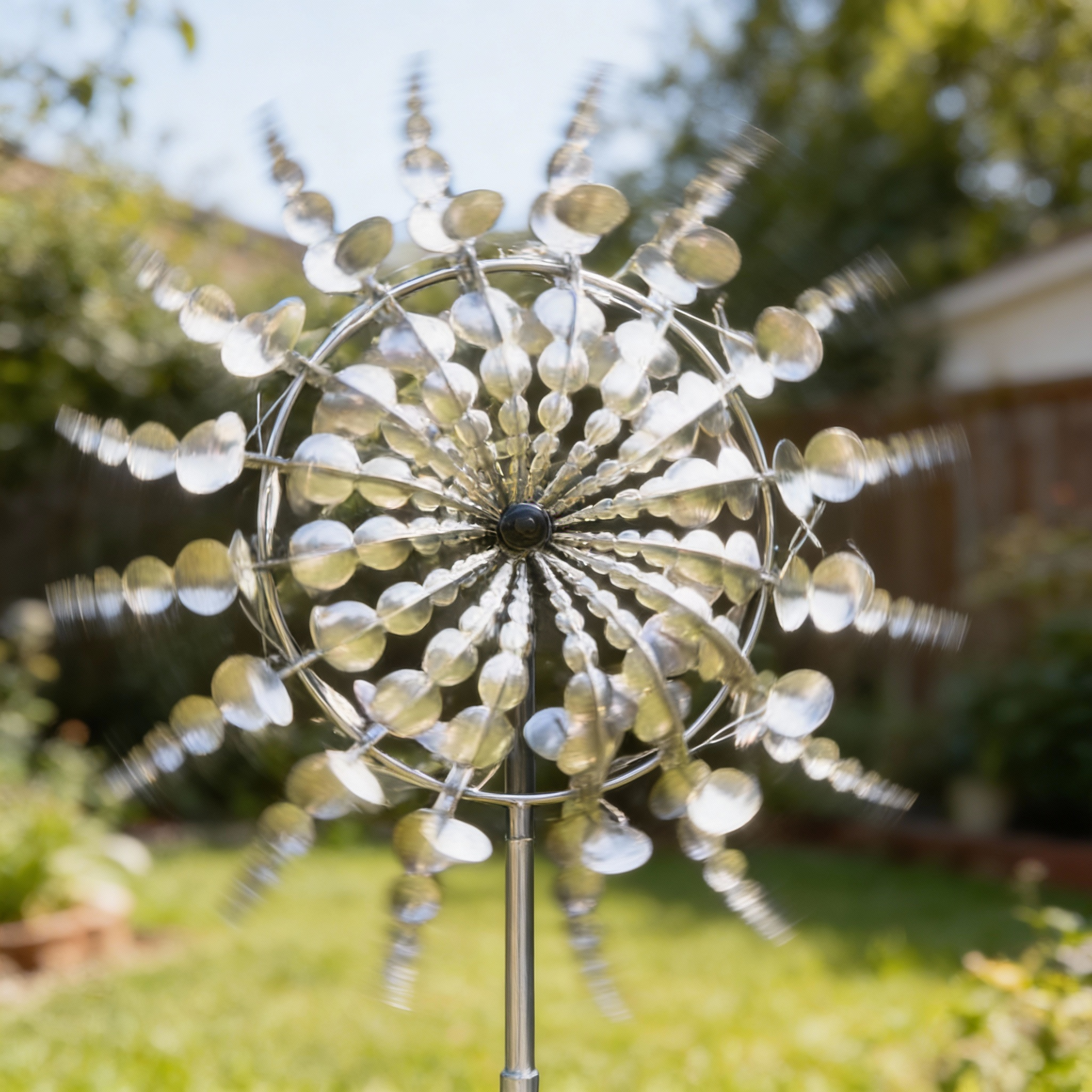 Novo Moinho de Vento Mágico em Metal Anti-Ferrugem e Rodas de Vento Cinéticas para Decoração de Jardim | Lersk