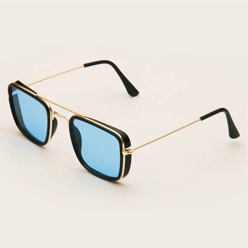 Occhiali da sole AureaQuad con montatura quadrata finitura oro UV400 | Lersk