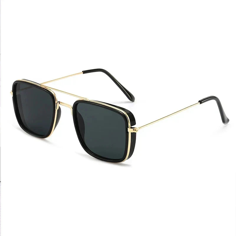 Occhiali da sole AureaQuad con montatura quadrata finitura oro UV400 | Lersk