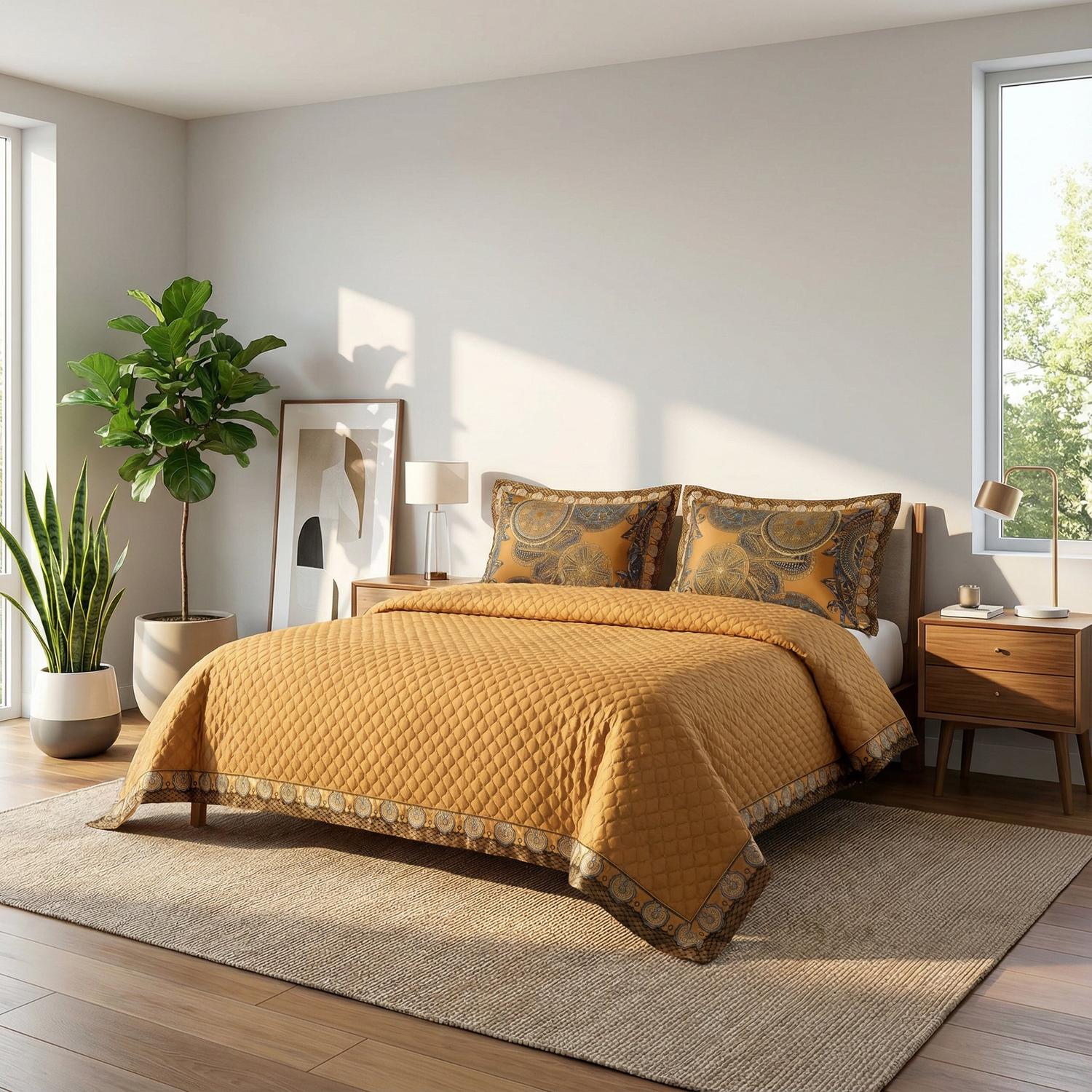 Egyptian Cat Embroidered Satin Cotton Bedding Set Collection | Lersk