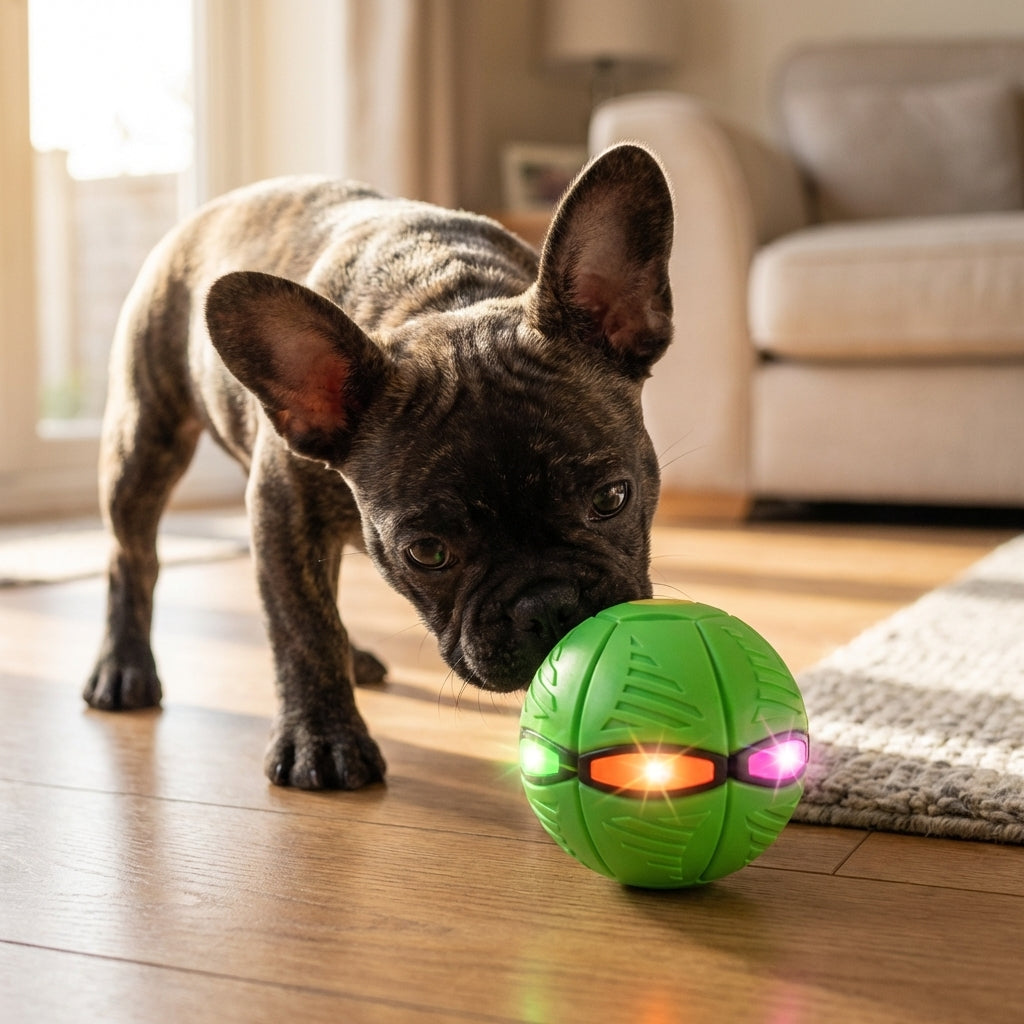 Jouet Frisbee pliable plat à boule pour chien avec lumières LED | Lersk