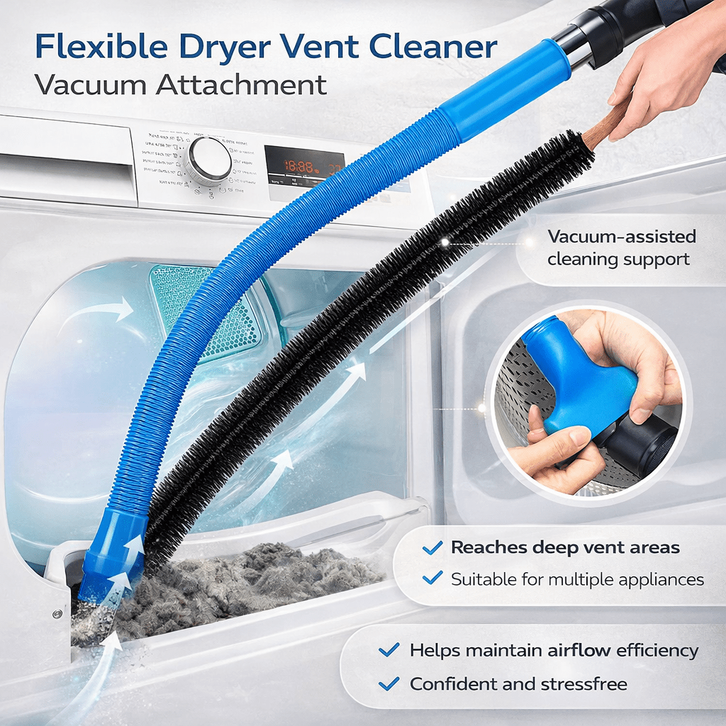Flexible Dryer Vent Vacuum Attachment For Lint Removal | Lersk