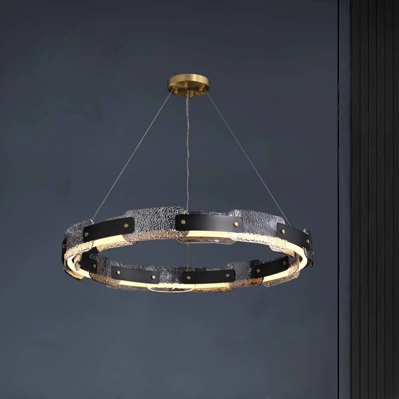 Moderní závěsný lustr z kouřového skla s luxusním LED stropním světlem | Lersk