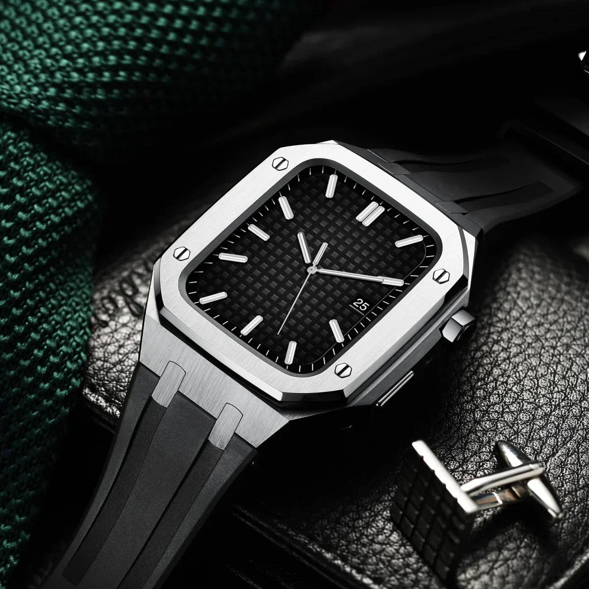 Kirello09 silikonearmbånd og 316L rustfrit stål retrofit-etui til Apple Watch | Lersk