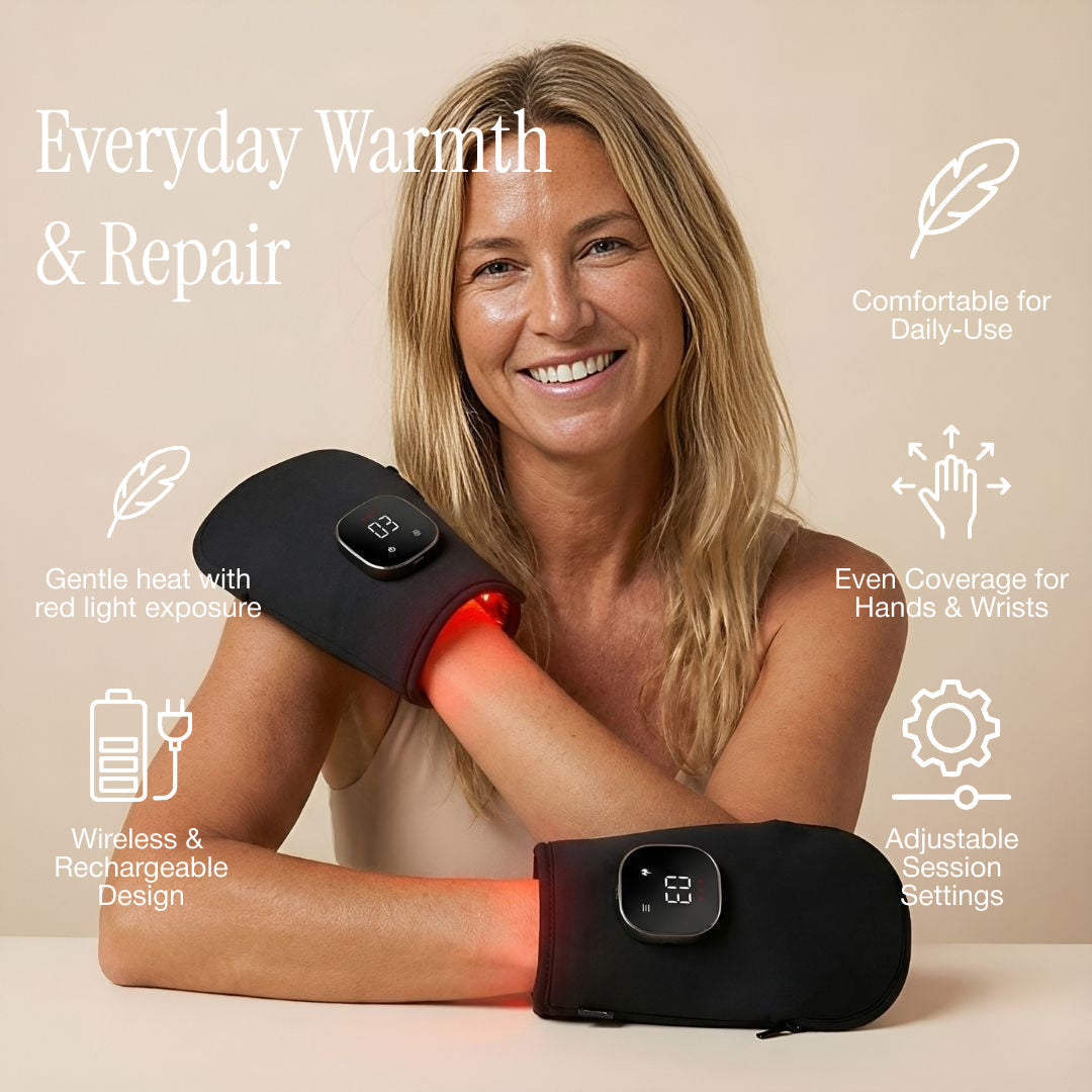 Wireless Red Light Therapy Heating Gloves for Hand & Wrist Comfort | Lersk