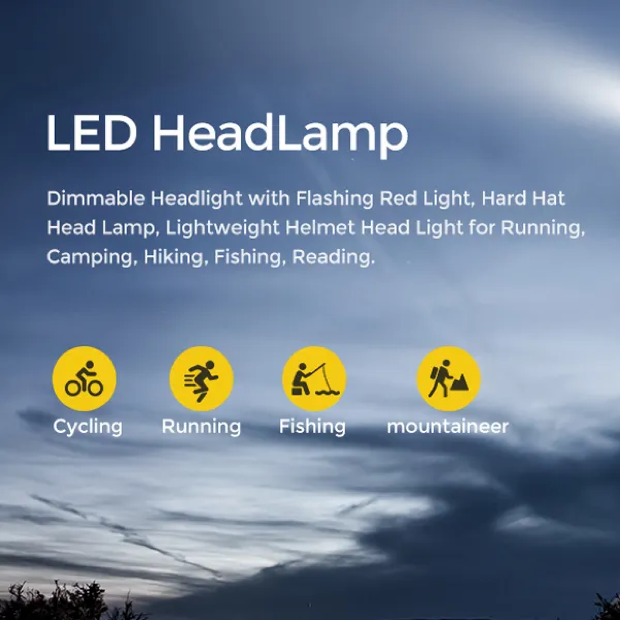 LumaBeam USB-genopladelig vandtæt LED-pandelampe med 4 tilstande | Lersk