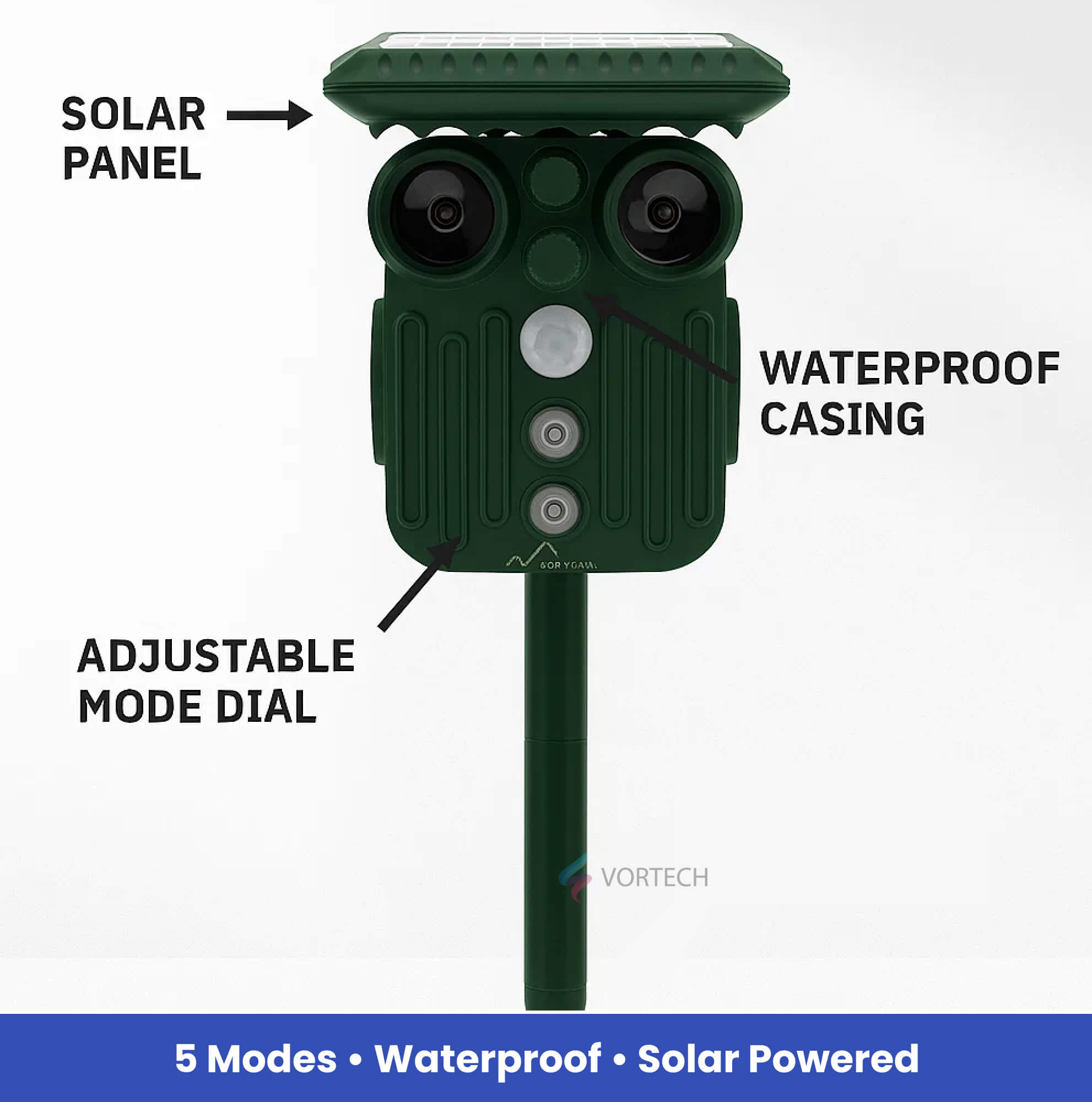 Repelent ultrasonic pentru căprioare Sylva Solar, 5 moduri, rezistent la apă | Lersk