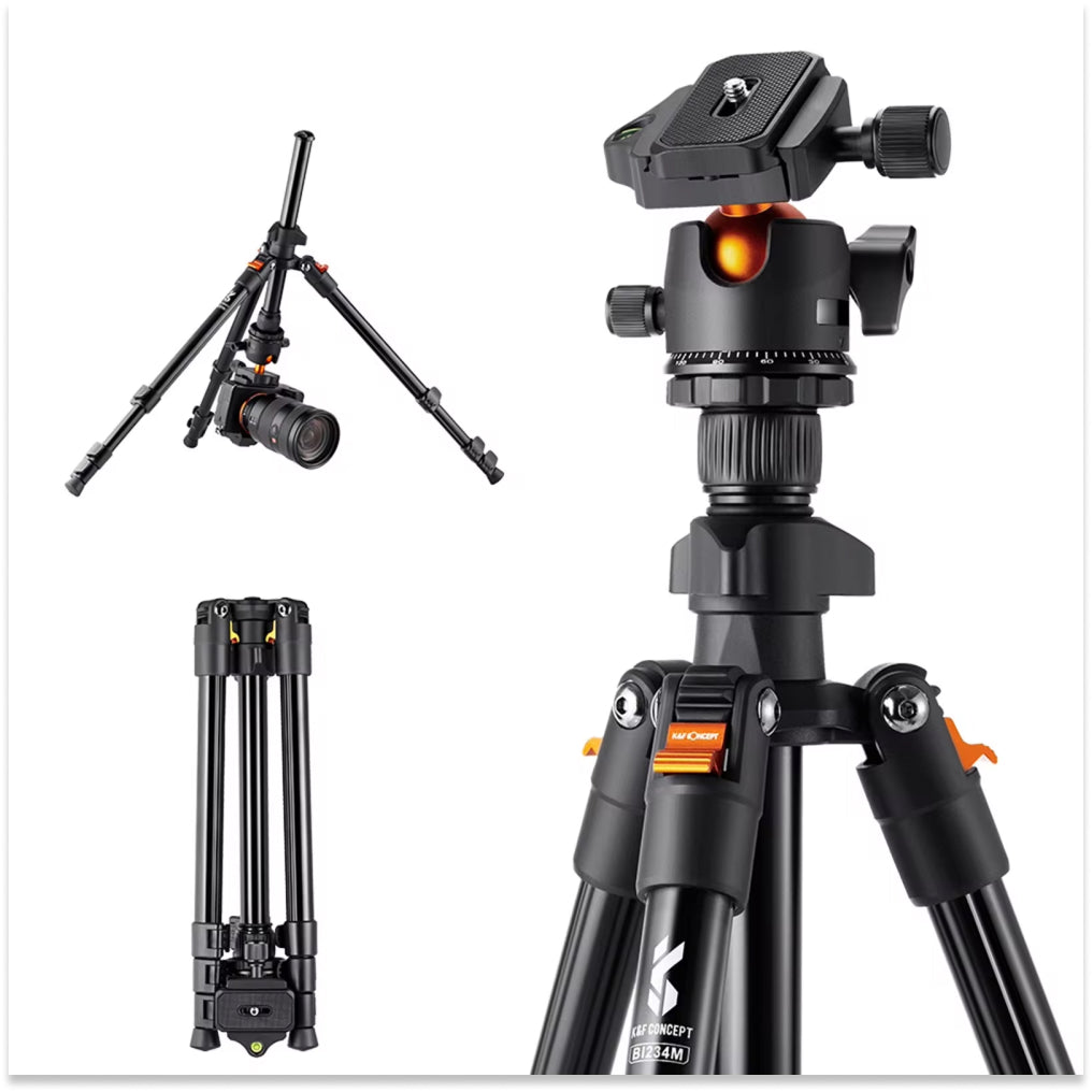 Letvægts kulfiber rejsetripod 187 cm til telefon og kamera | Lersk