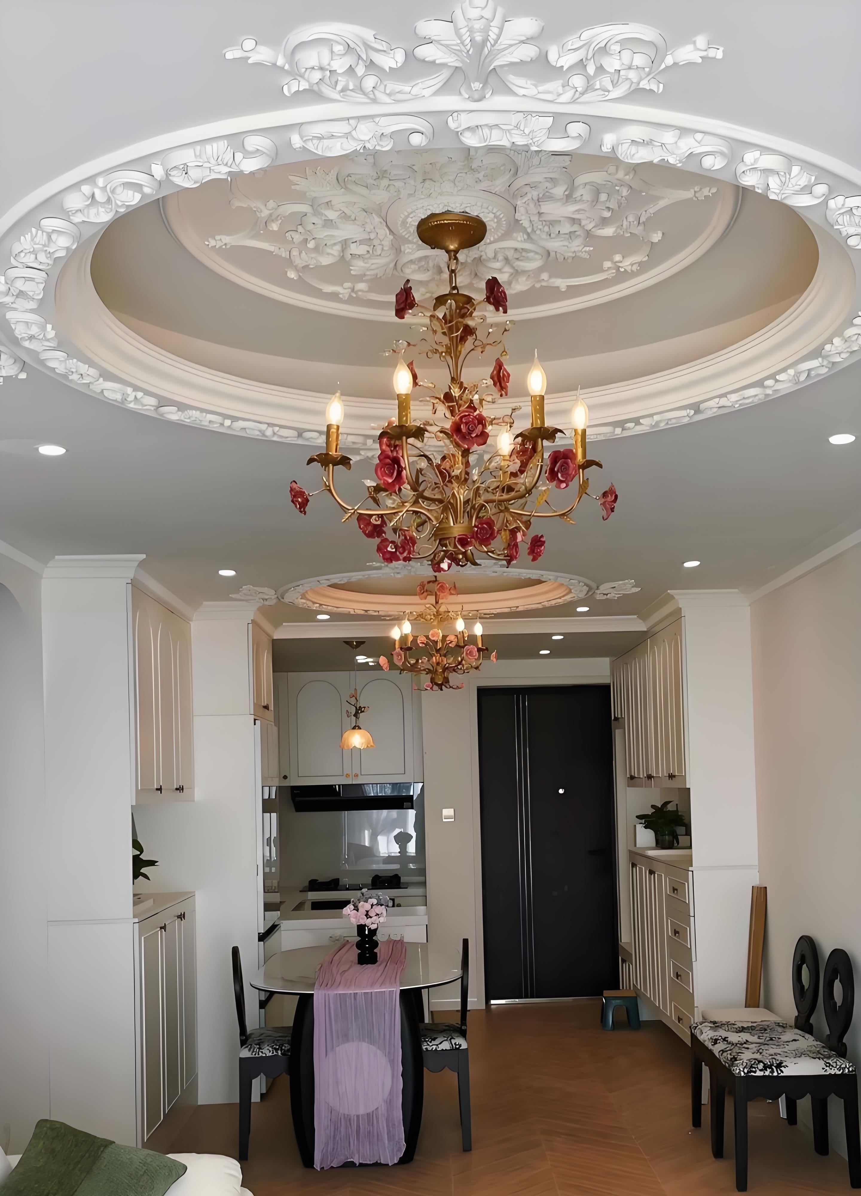 Rose Chandelier In French Country Style Vintage Ceiling Light | Lersk