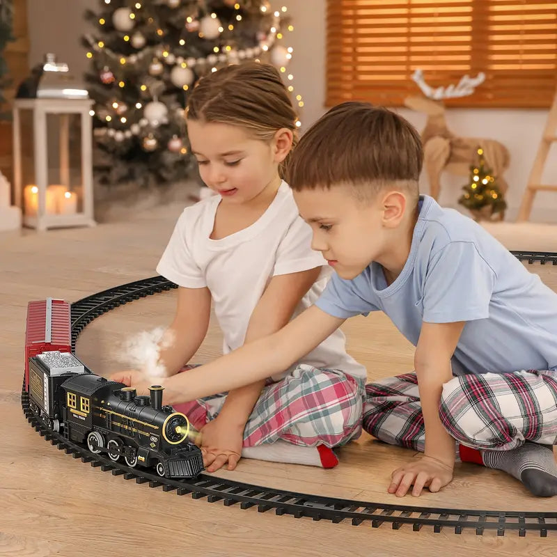 Sada elektrické vláčkodráhy TrackMaster Pro na baterie s realistickými zvuky pro domácí hraní | Lersk